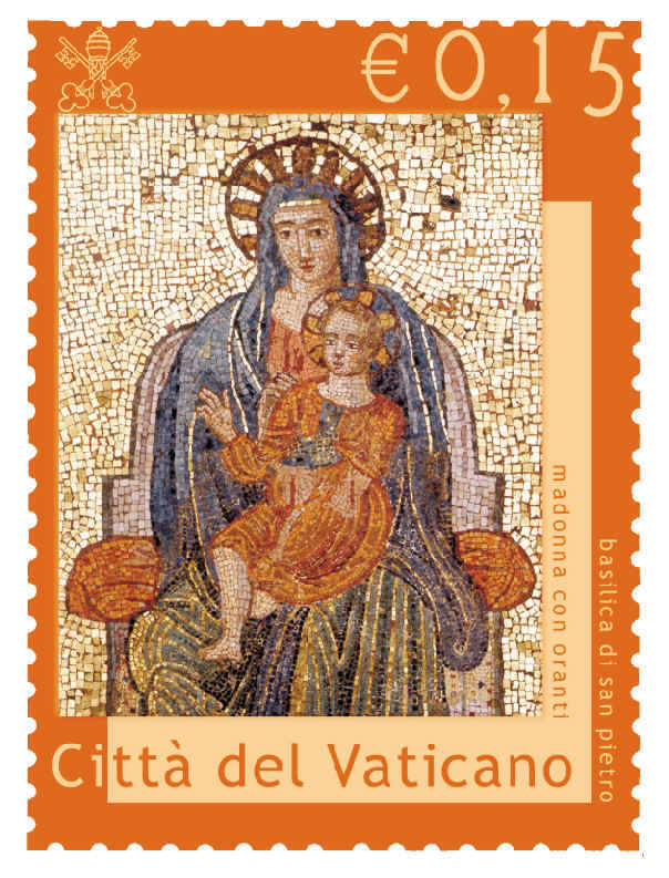 Madonna con oranti - Antichissima immagine musiva della Vergine col Figlio in grembo
